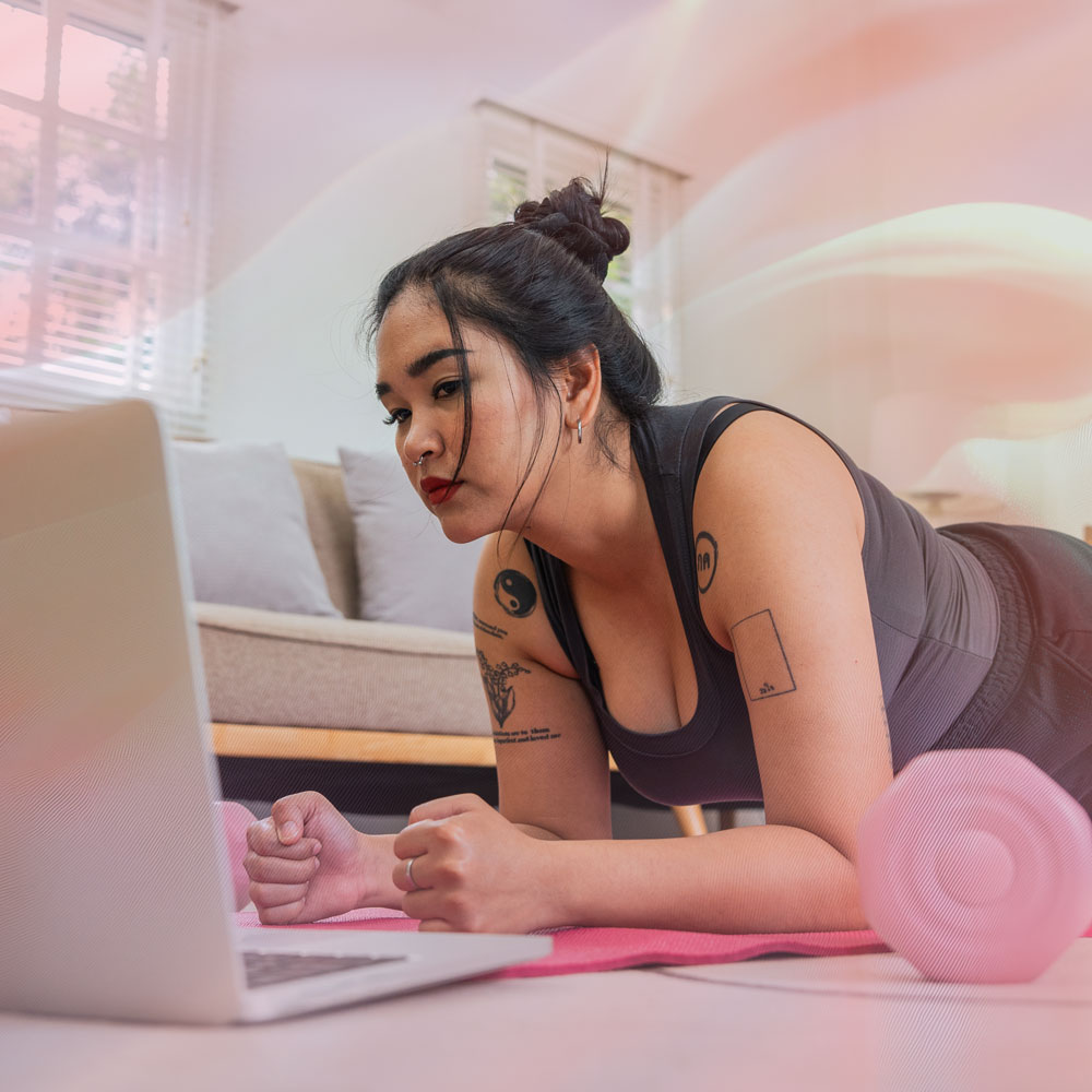 Women planking working out from YouTube